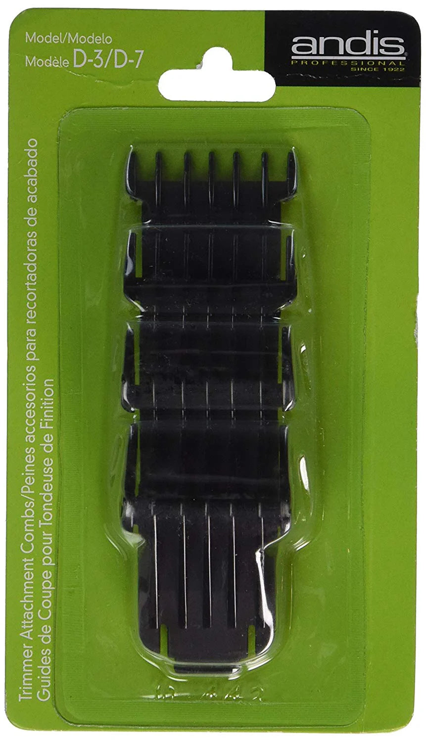 Andis D-3 D-7 Trimmer Attachment Comb Set 4 Piece Guards