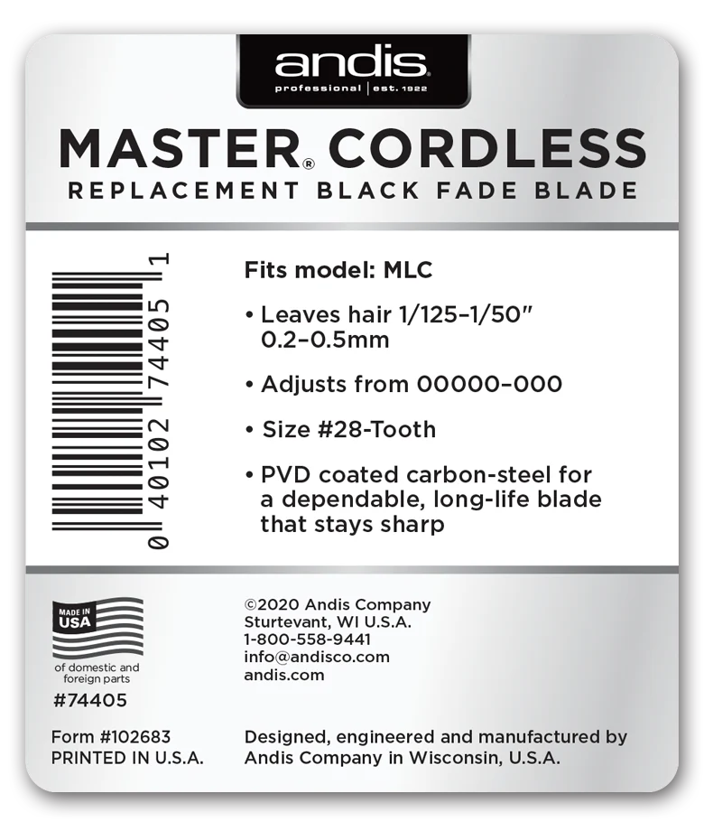 Andis Master Cordless Li black fade blade replacement