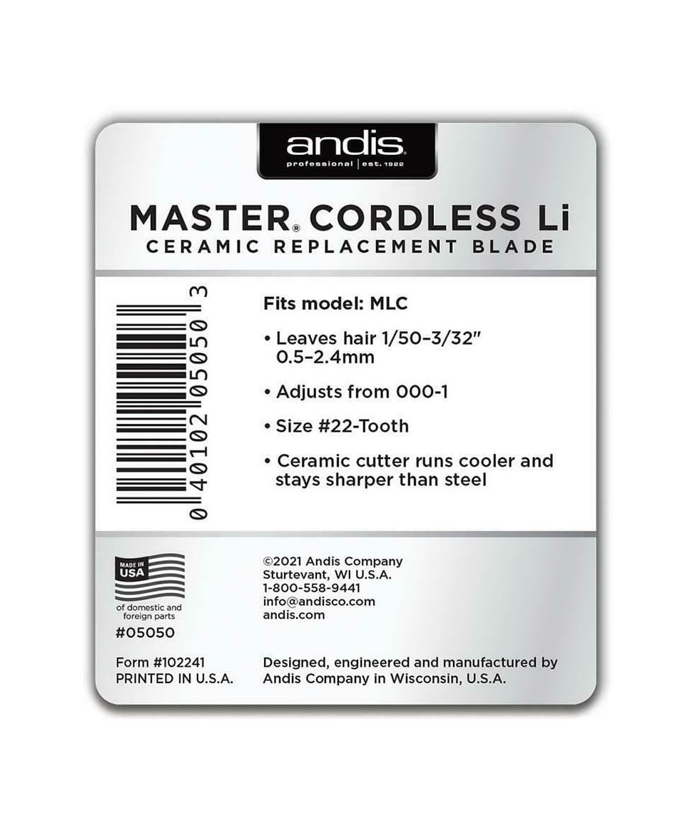 Andis Master Cordless Li ceramic replacement blade #05050