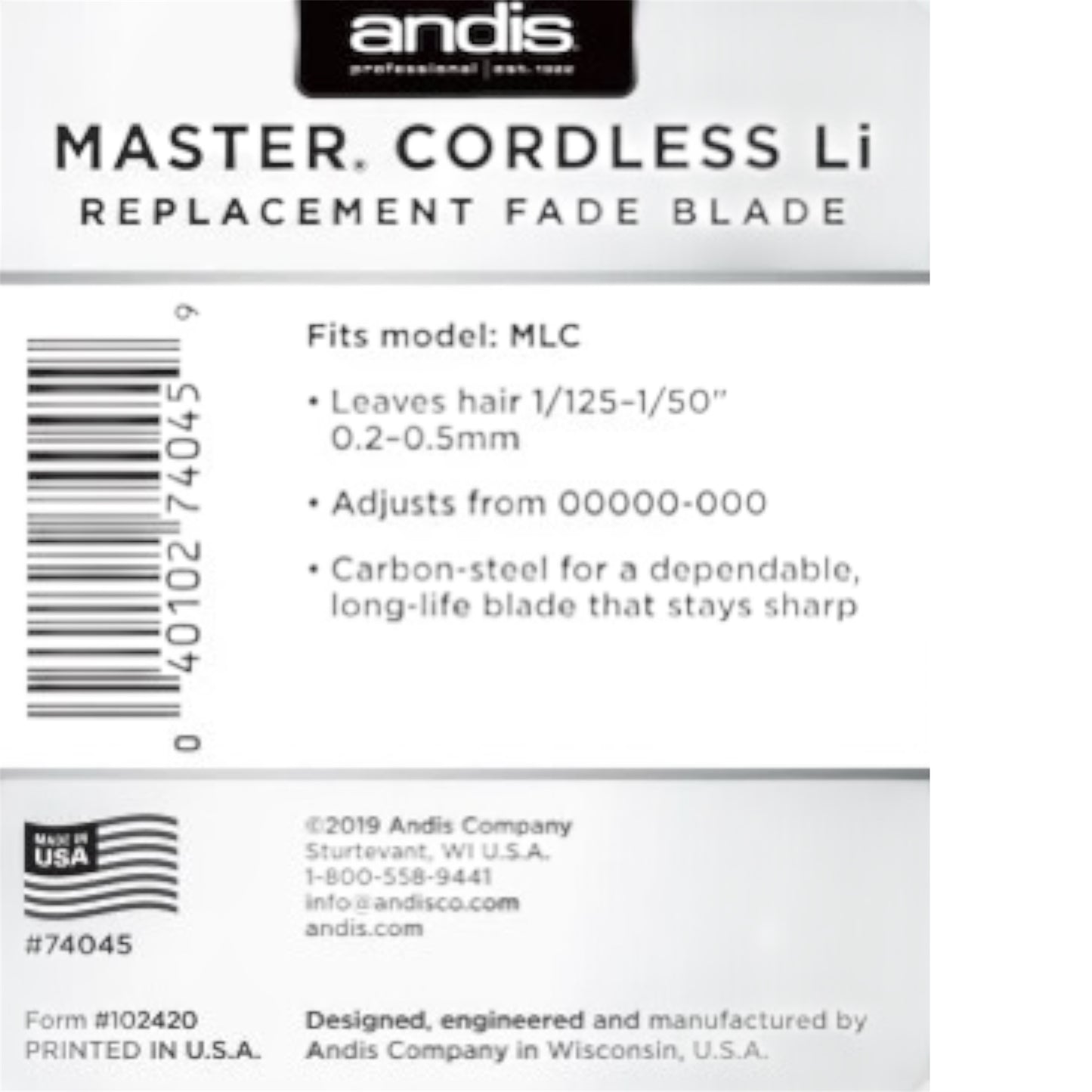 MASTER® CORDLESS LI REPLACEMENT FADE BLADE # 74045
