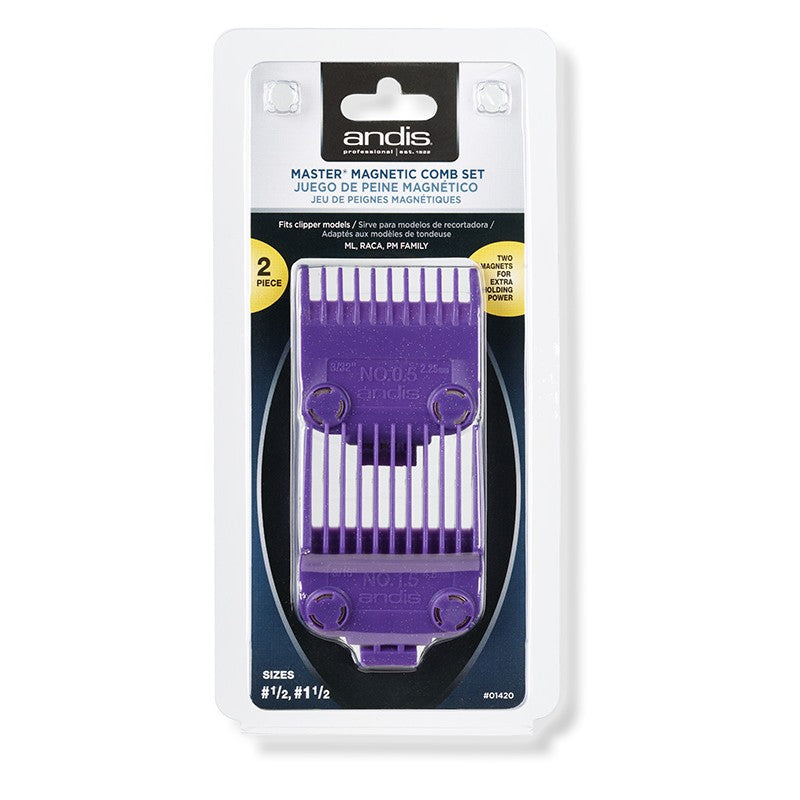 Andis Master Dual Magnet Small Comb Set 2PK #01420 Magnetic Clipper Guards