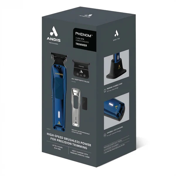 Andis Phenom Navy Trimmer #564961 – DLC Deep-Tooth T-Blade