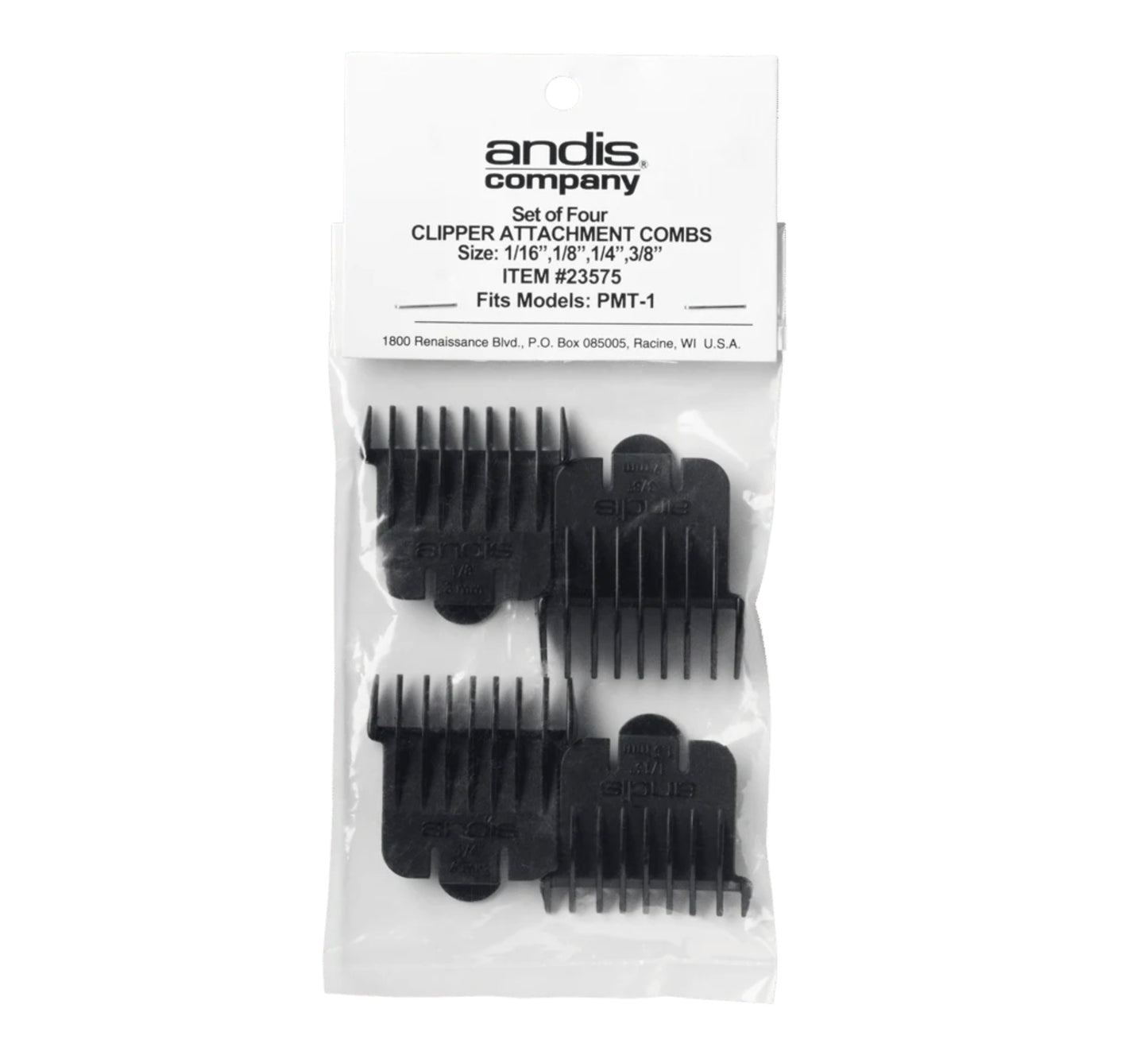Andis T-Outliner Attachment Combs #23575 – 4-Piece T-Blade Guide Set