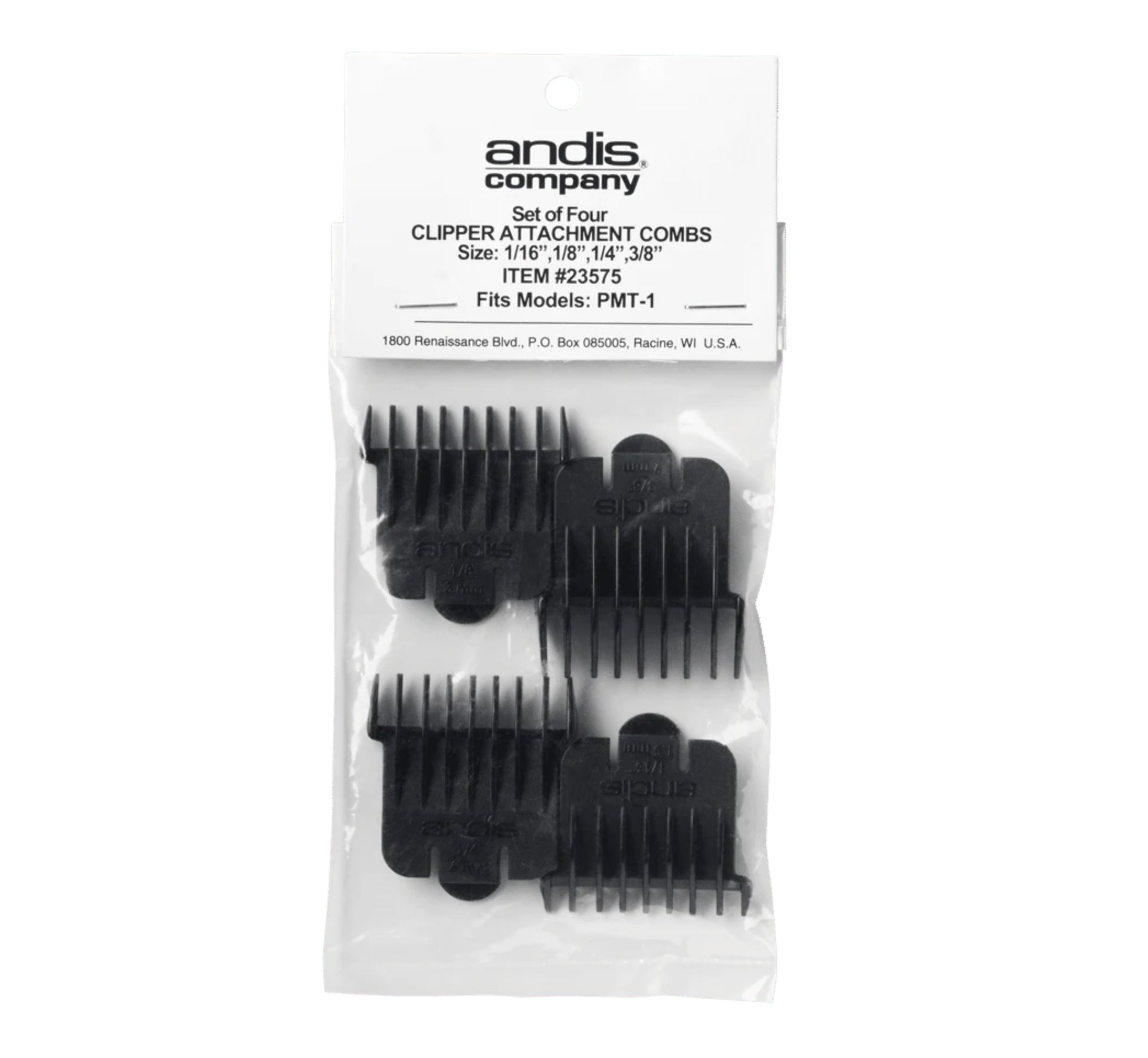 Andis T-Outliner Attachment Combs #23575 – 4-Piece T-Blade Guide Set