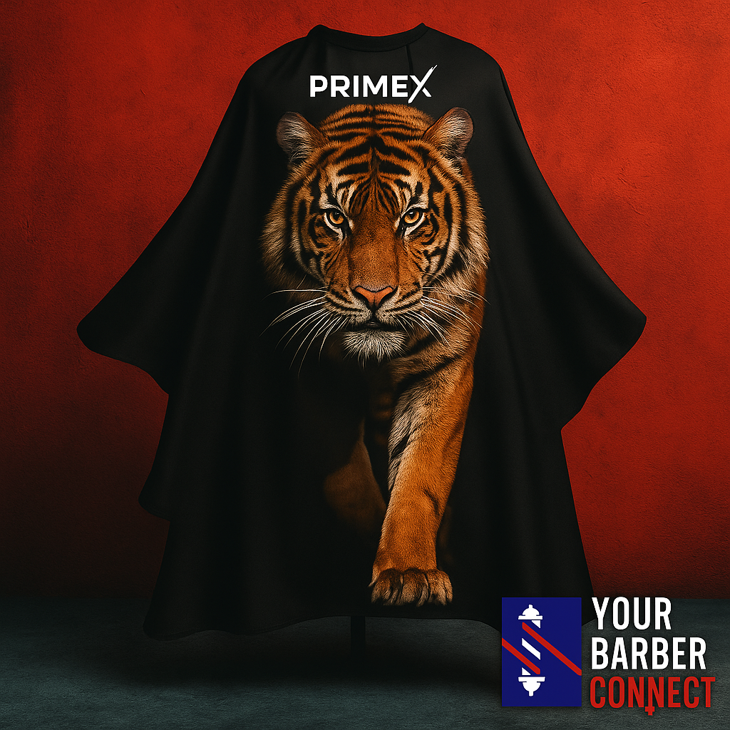 Annie PrimeX Premium Barber Cape Tiger – luxury XL barber cape