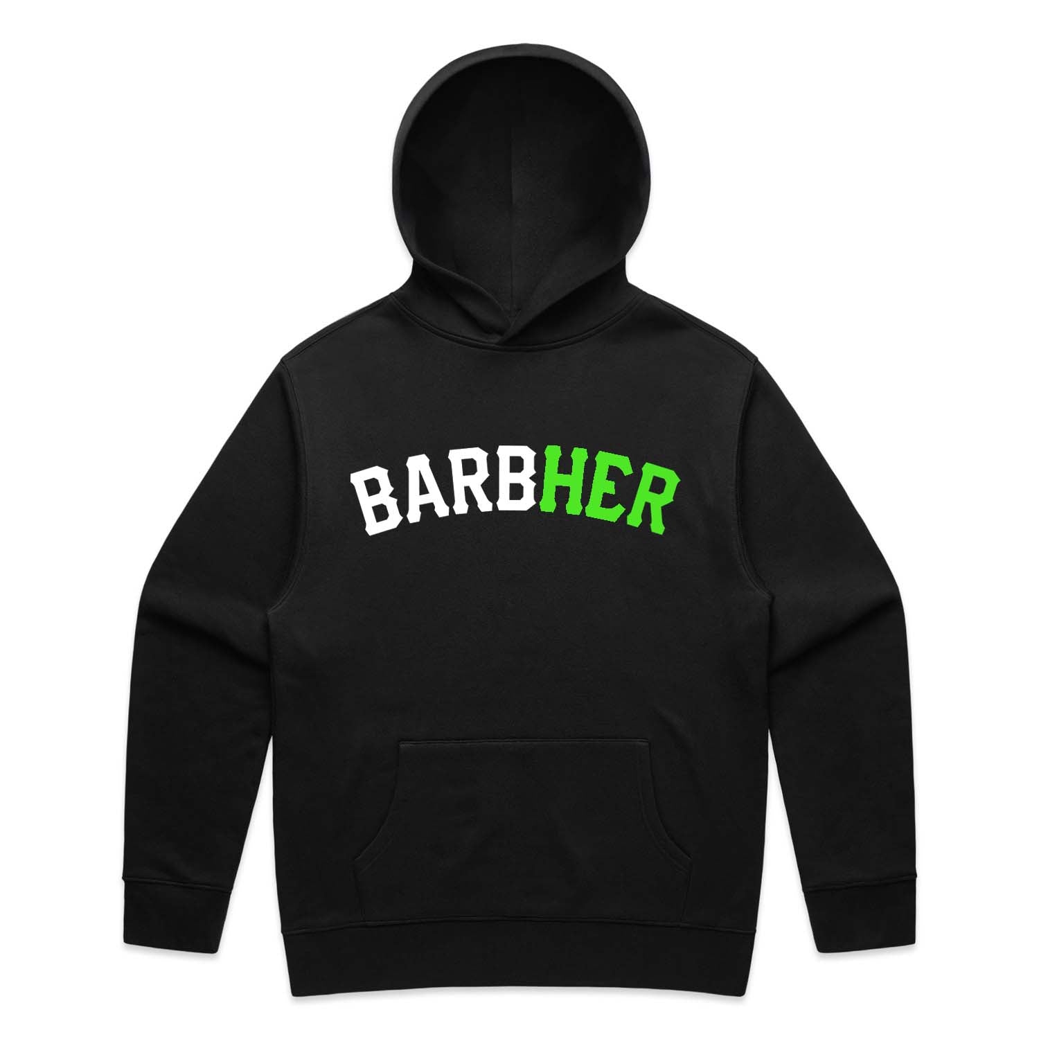 Anti Broke Barbers Club BarbHER Hoodie Black Neon Green
