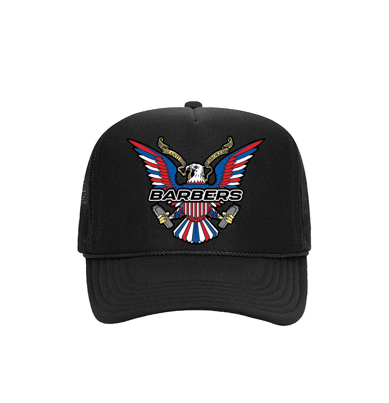 Anti Broke Barbers Club Diplomatic Barbers Black Trucker Hat