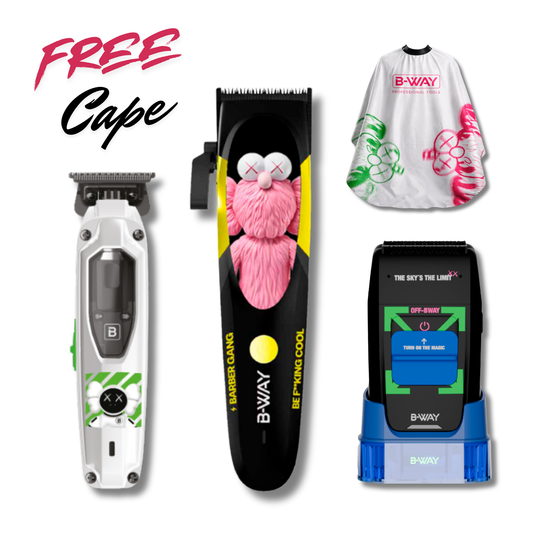 B-Way B10K 3-in-1 Professional Clipper Trimmer and Off-Shaver Kit with Free Cape