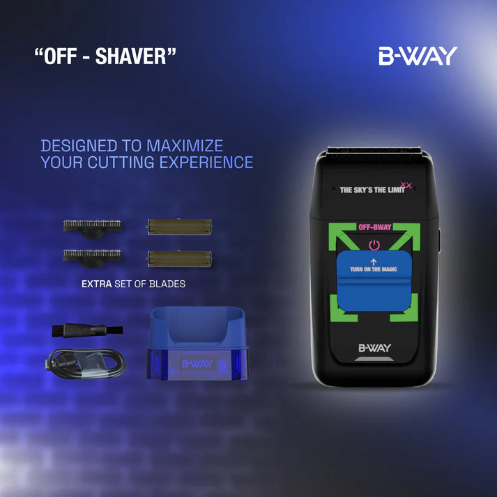 B-Way professional black shaver OFF-SHAVER 9000 rpm