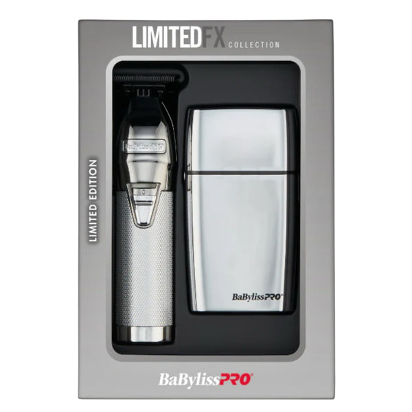 BaBylissPRO Limited Silver Trimmer & Double Foil Shaver Combo