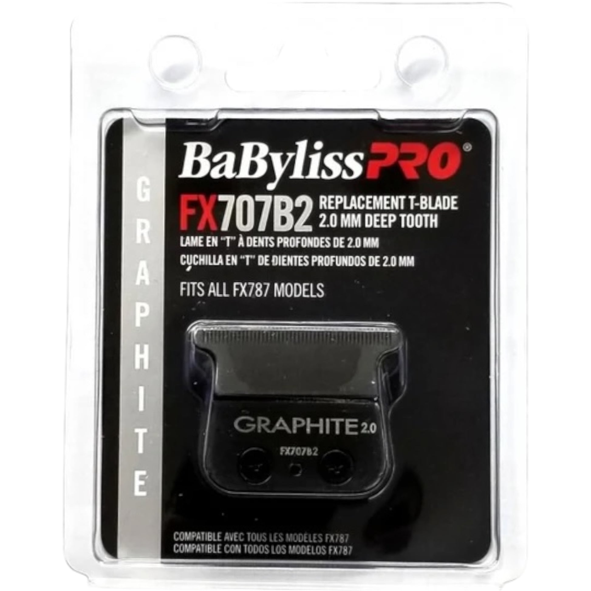 BABYLISS PRO GRAPHITE 2.0 MM DEEP TOOTH REPLACEMENT T-BLADE FITS ALL FX787 MODELS # FX707B2