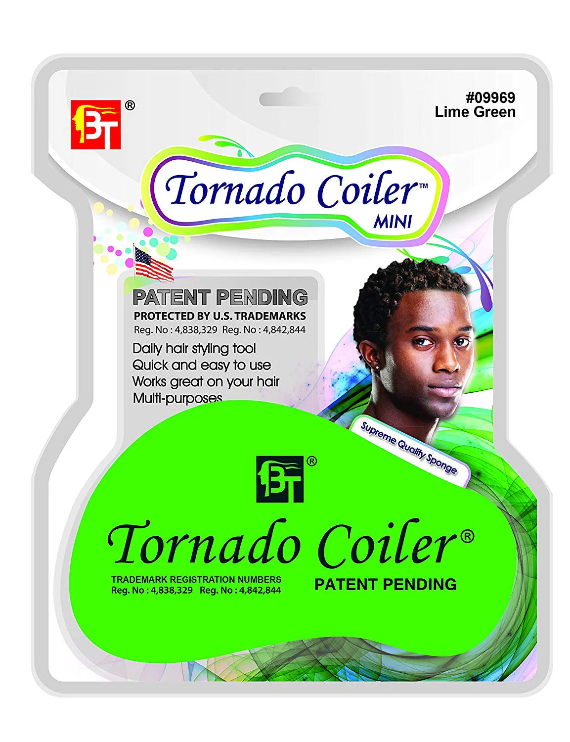 BT Tornado Coiler Mini Hairbrush Sponge green