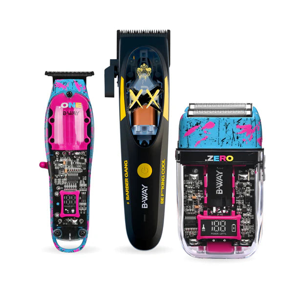 BWAY B10K Clipper + ONE Trimmer + ZERO Shaver – Pro Barber Combo