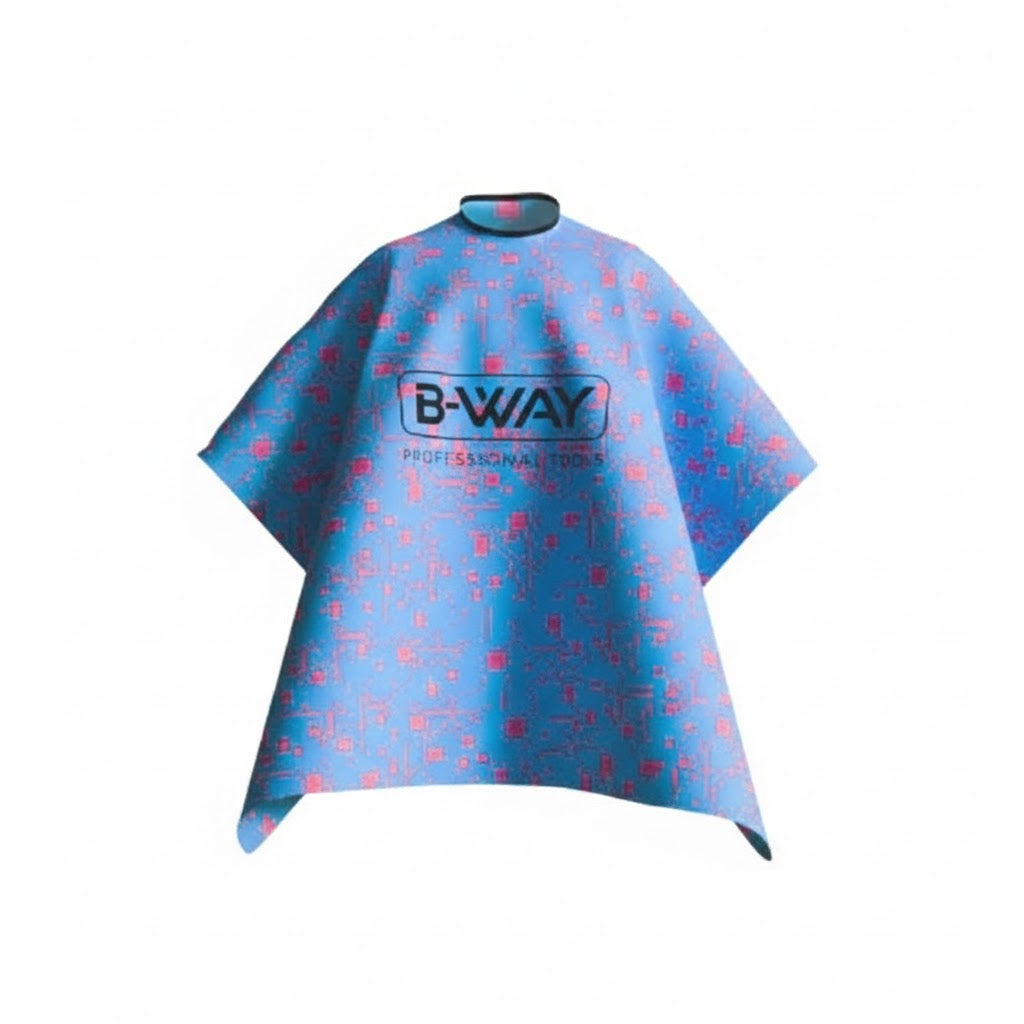 BWAY Barber Cape Turquoise – Waterproof, Super Slip, Pro Snap Closure