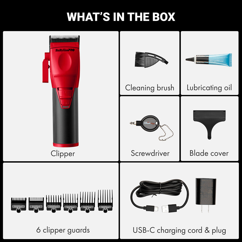 BaBylissPRO CoreFX Clipper Red #FX86RD – Graphite Taper Blade