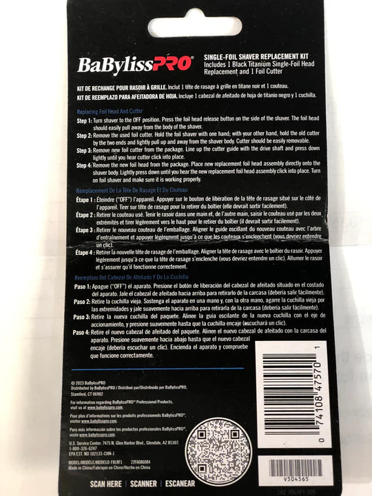 BaBylissPRO FXLRF1 UVFOIL Single Replacement Black Titanium Foil