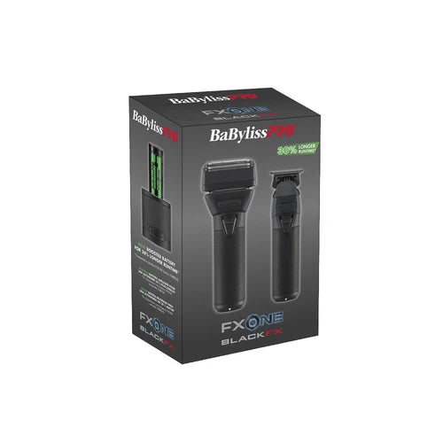 BaBylissPRO FXONE BlackFX Trimmer & Double Foil Shaver Prepack