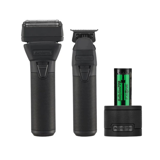BaBylissPRO FXONE BlackFX Trimmer & Double Foil Shaver Prepack