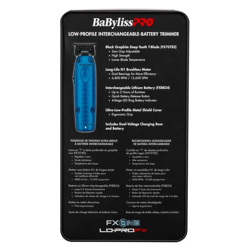 BaBylissPRO FXONE Lo-ProFX Blue Trimmer #FX729BL – Battery & Charger Kit