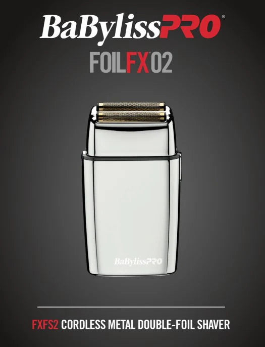 BaBylissPRO FoilFX02 FXFS2 silver cordless double foil shaver