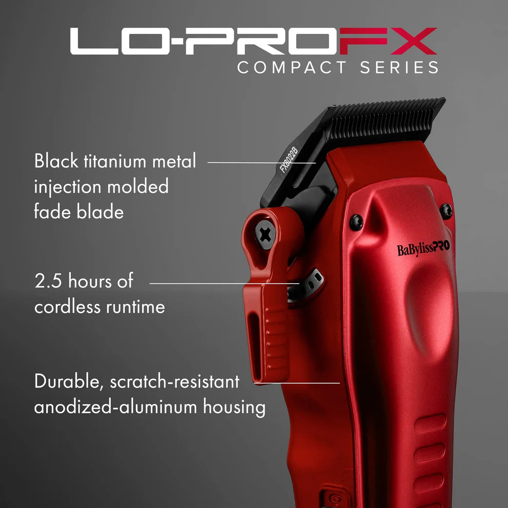 BaBylissPRO LO-PROFX Compact Clipper Red #FX82RD – 6,800 RPM