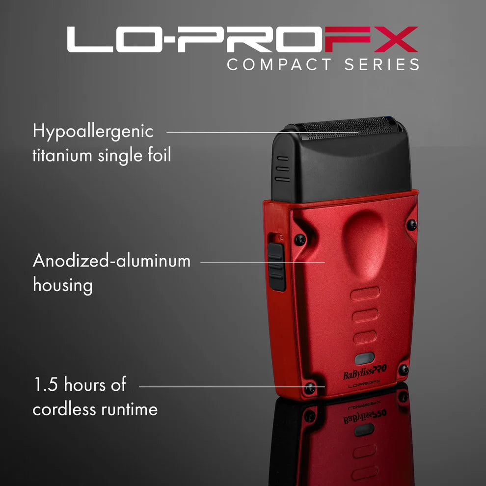 BaBylissPRO LO-PROFX Compact Single Foil Shaver Red #FXLPFS1RD