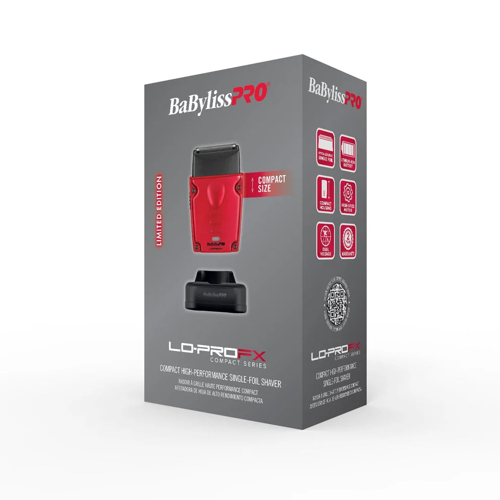 BaBylissPRO LO-PROFX Compact Single Foil Shaver Red #FXLPFS1RD