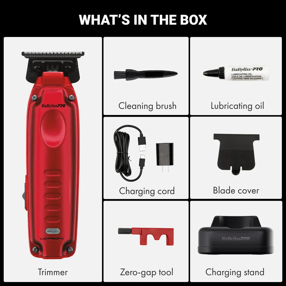 BaBylissPRO LO-PROFX Compact Trimmer Red #FX72RD – 6,800 RPM