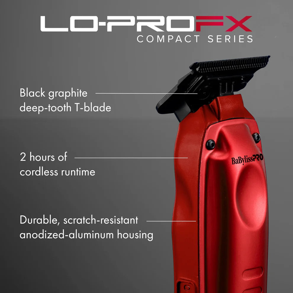 BaBylissPRO LO-PROFX Compact Trimmer Red #FX72RD – 6,800 RPM