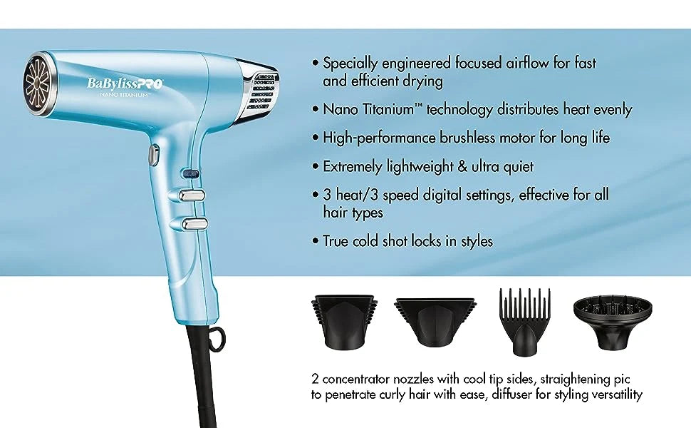 BaBylissPRO Professional High-Speed Dual Ionic Hair Dryer BNT9100