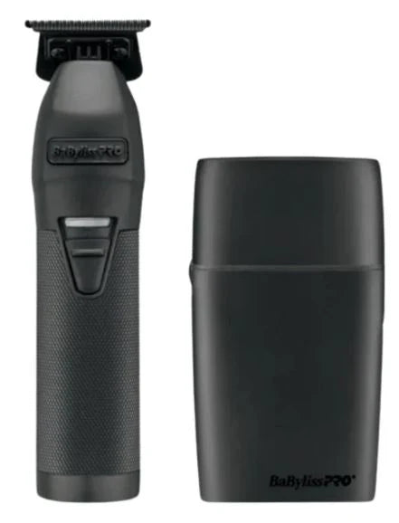 BaBylissPRO matte black trimmer and double foil shaver combo