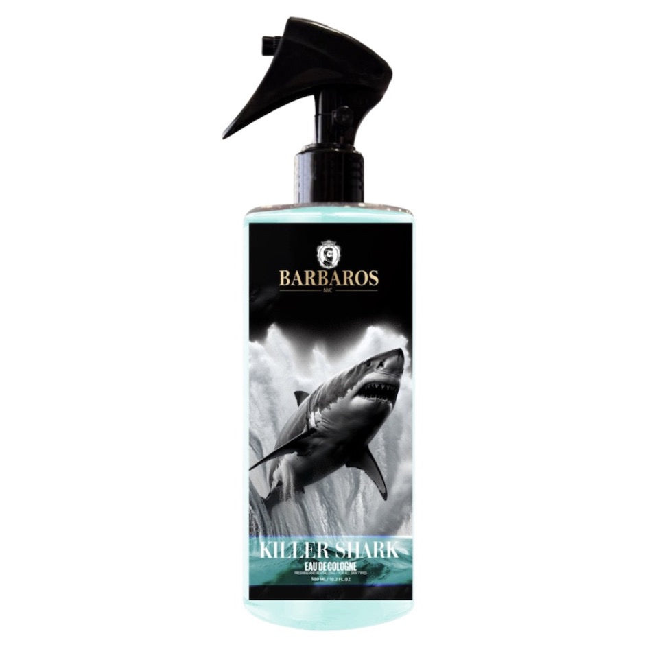 Barbaros Killer Shark Cologne 500ml Fresh Aquatic Barber Fragrance