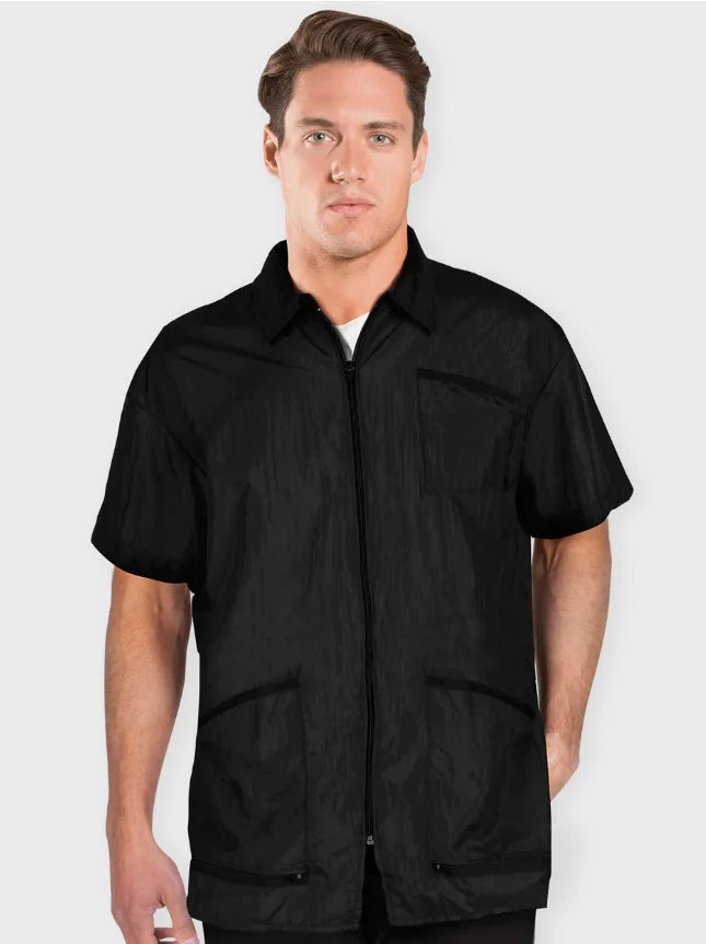 Betty Dain Premier Barber Jacket black nylon water-resistant barber coat