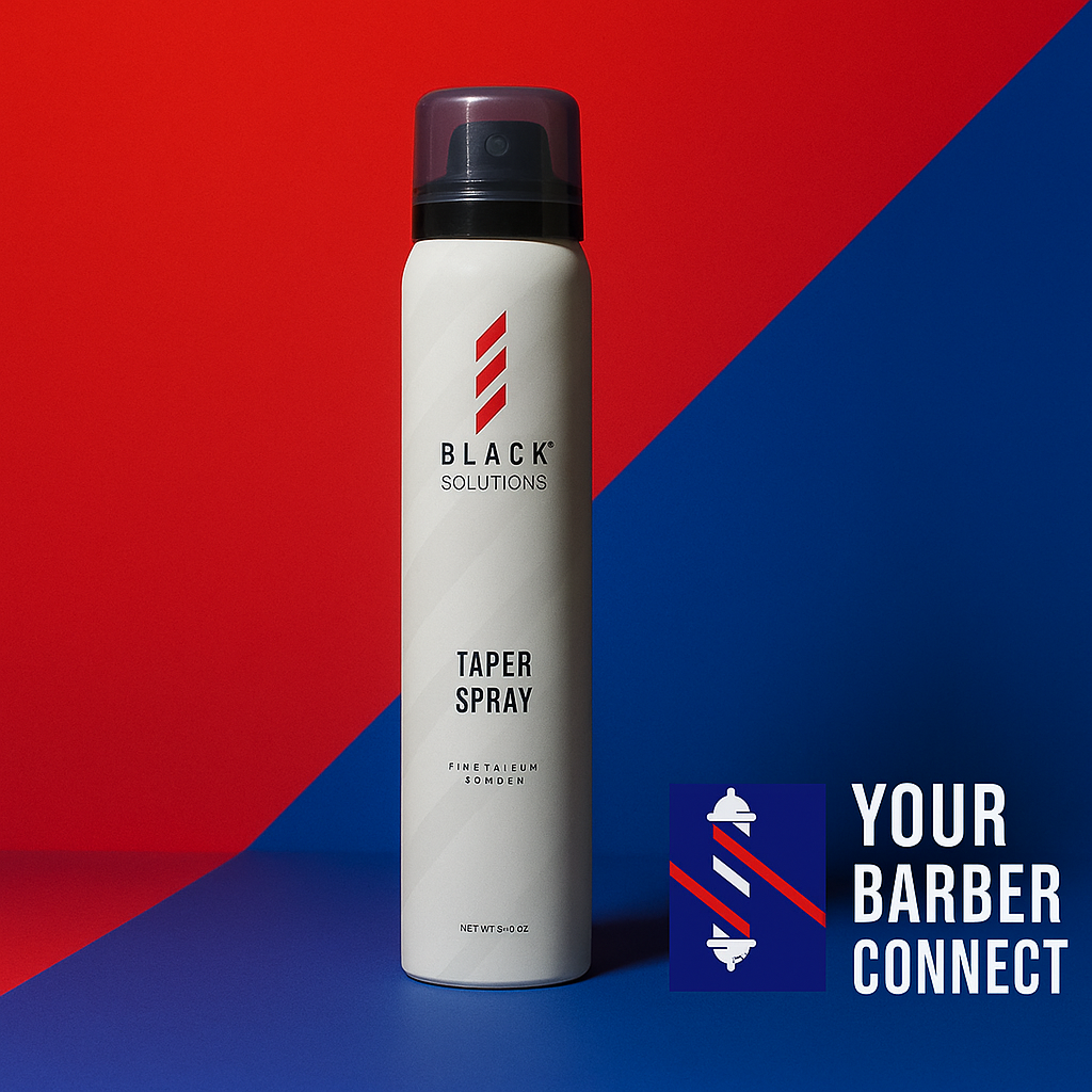 Black Solutions Taper Spray 4oz barber fade perfection finishing spray