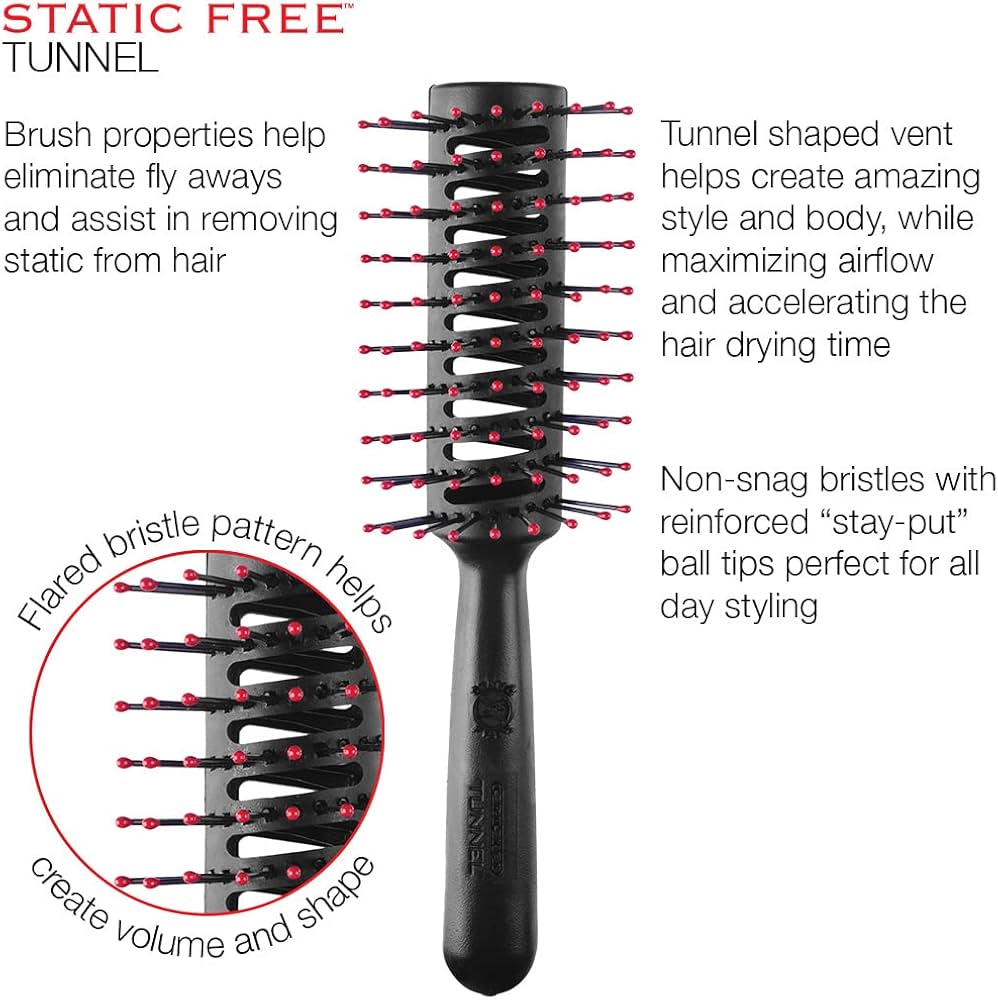 Cricket Static Free Tunnel anti-static vent hair brush