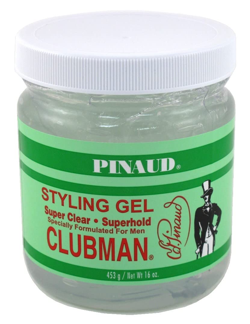 Clubman Pinaud super hold clear hair gel 16oz alcohol free styling