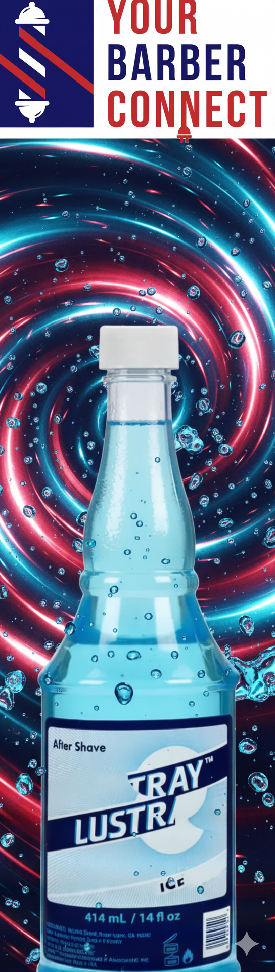 Clubman Lustray Blue Spice After Shave 14oz bottle classic barbershop fragrance