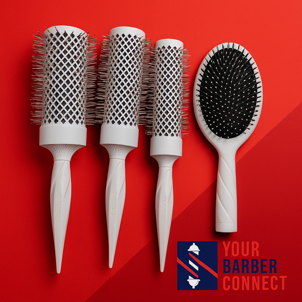 Cocco Aura Brush Set White Graphene Ceramic Round and Paddle Brushes