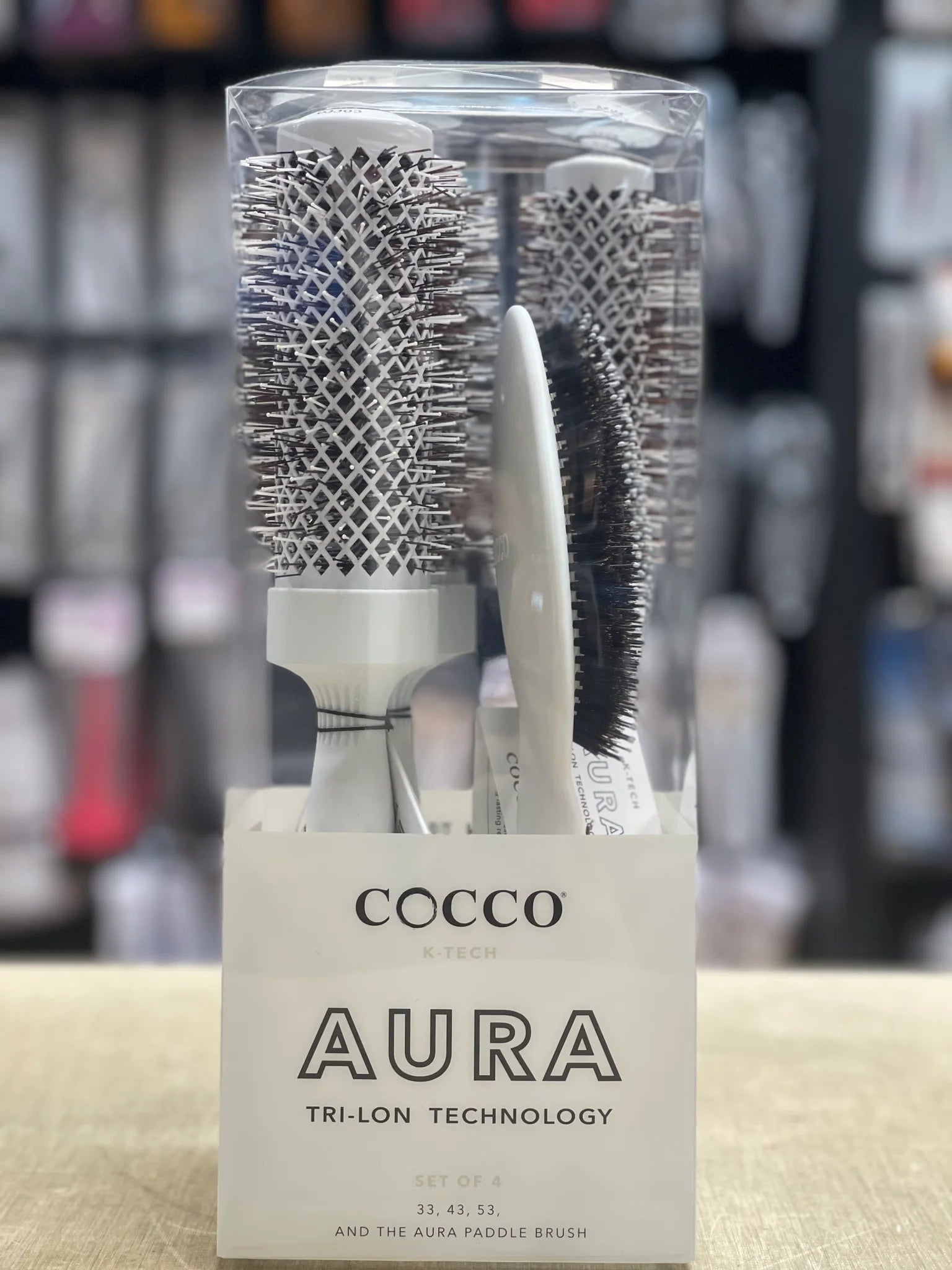 Cocco Aura Brush Set White Graphene Ceramic Round and Paddle Brushes
