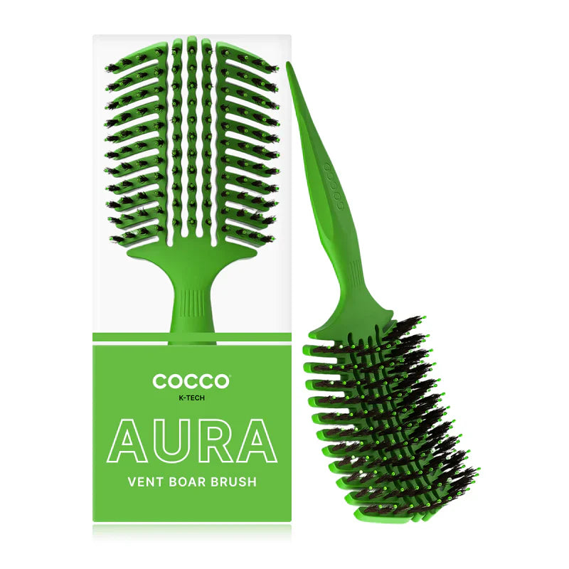 Cocco Aura Vent Boar Brush Green Boar Bristles