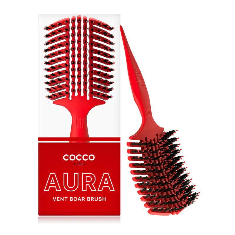 Cocco Aura Vent Boar Brush Red Boar Bristles