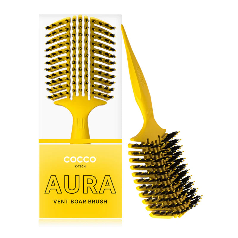Cocco Aura Vent Boar Brush Yellow Boar Bristles