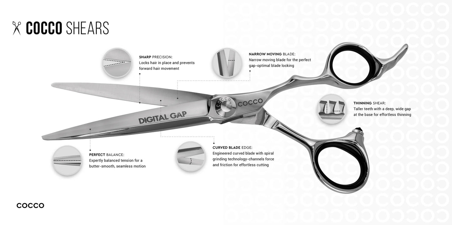 Cocco VG10 Digital Gap barber shear set professional cutting scissors