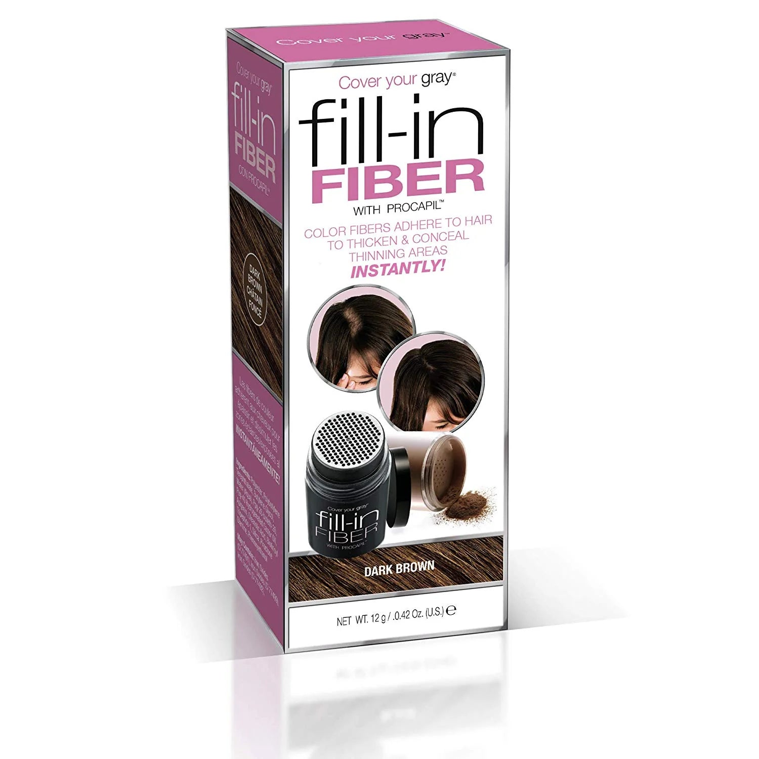 Cover Your Gray Pro Fill-In Fibers with Procapil hair thickener