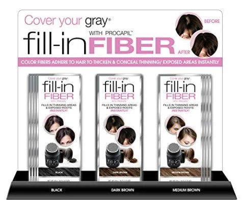 Cover Your Gray Pro Fill-In Fibers with Procapil hair thickener