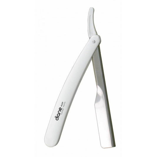 DIANE D209 White Straight Shaving Razor with Plastic Handle