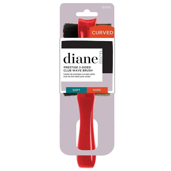 Diane Curved Prestige 2-Sided Military Club Brush – Soft/Hard Bristles #D1752