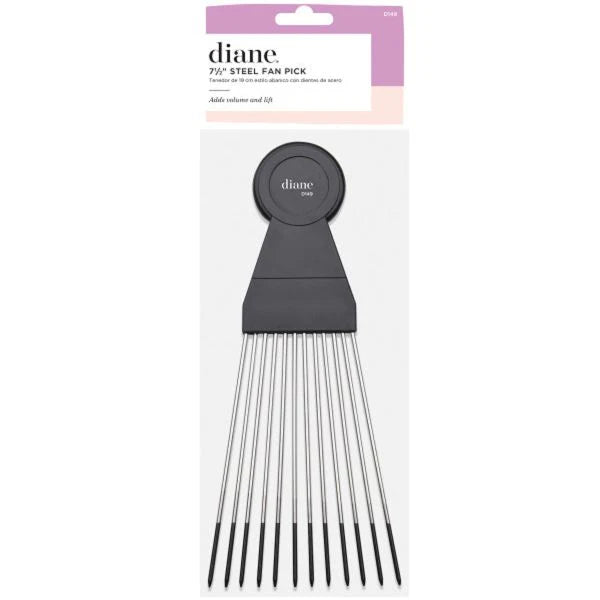 Diane Steel Fan Pick D149 7.5 inch stainless steel hair pick
