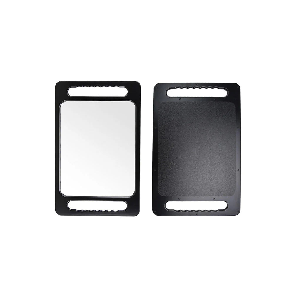 Double Handle Professional Barber Hand Mirror Large Viewing Mirror