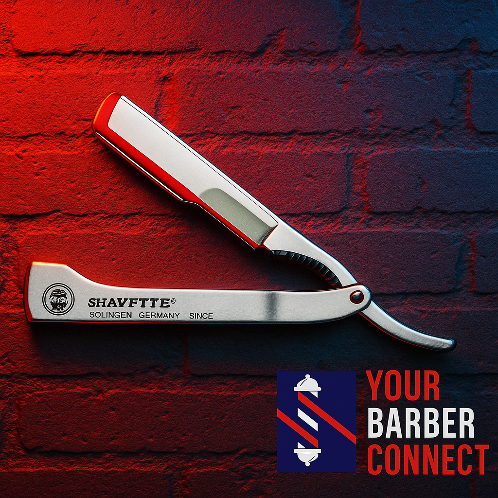 Dovo straight razor black metal handle chrome blade